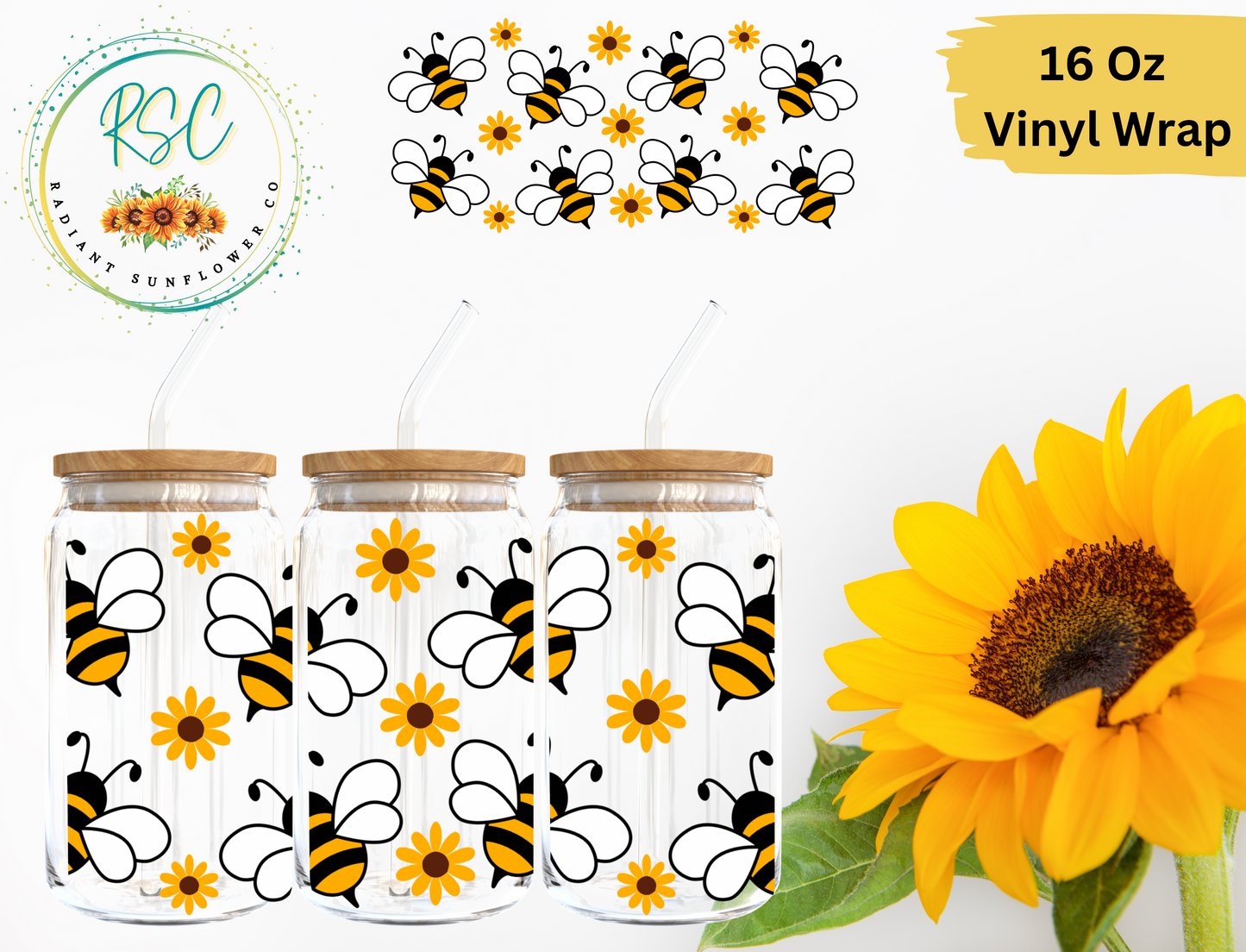 Bees & Flowers Vinyl Wrap