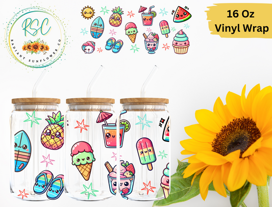 Cute Summer Vibes Vinyl Wrap