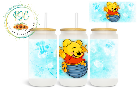 Winnie the Pooh Honey Pot Beer Can Glass