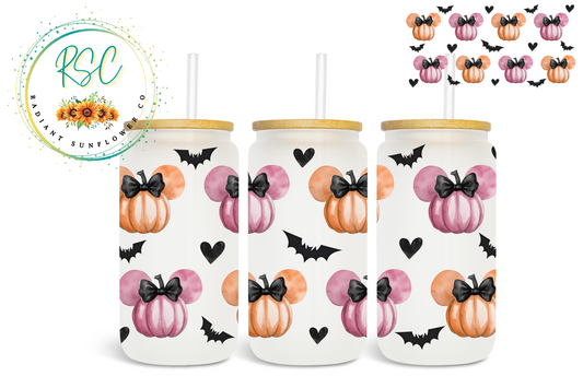 Pink & Orange Pumpkin Mouse Sublimation Print