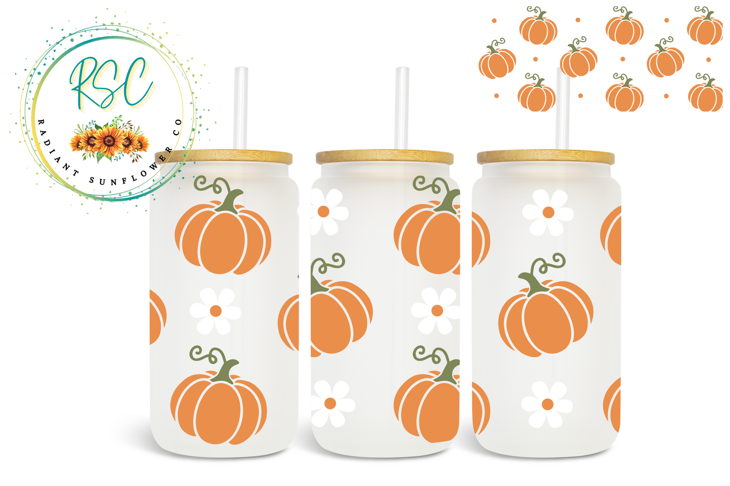 Pumpkin Daisy Sublimation Print