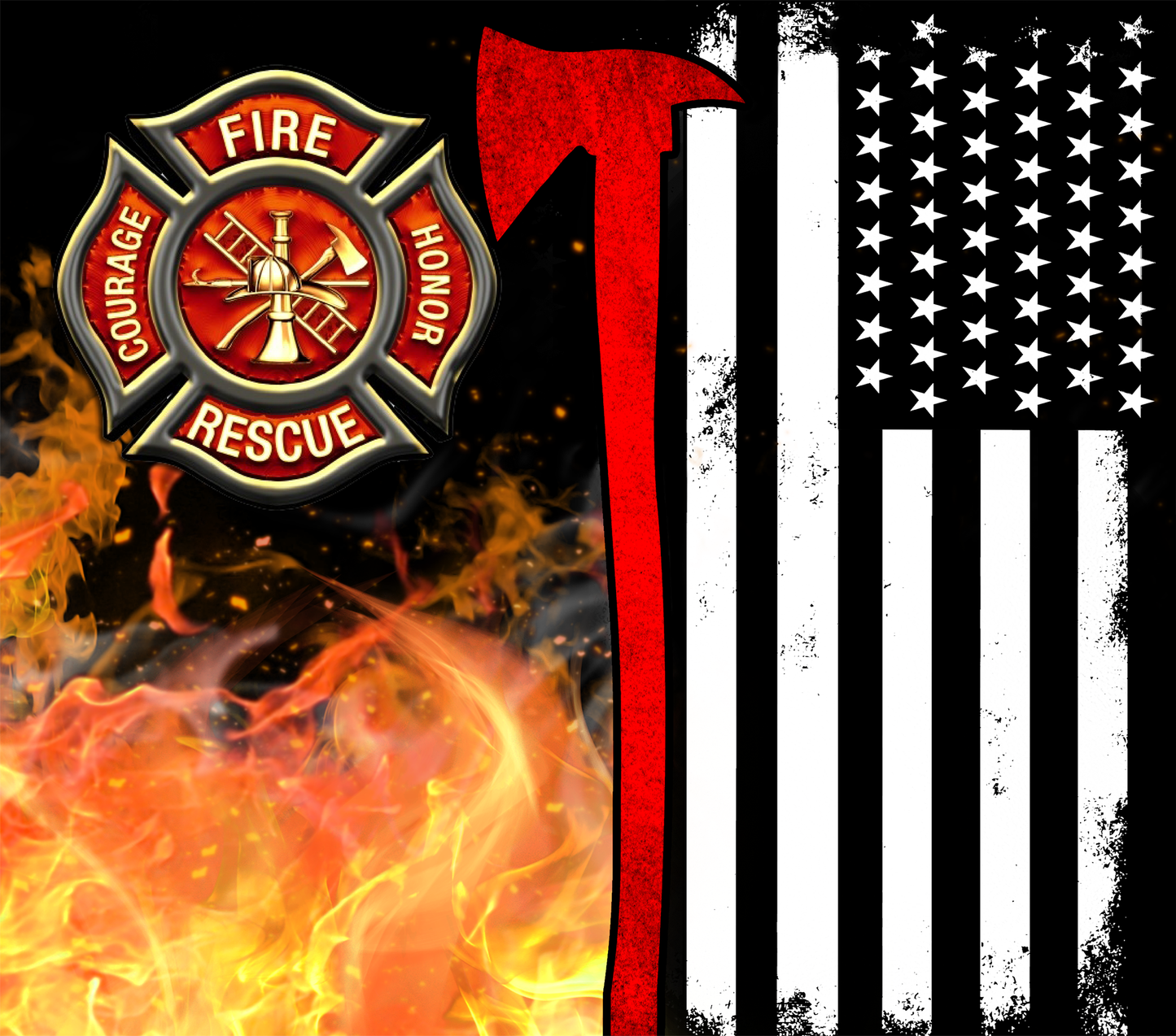 Firefighter Sublimation Print