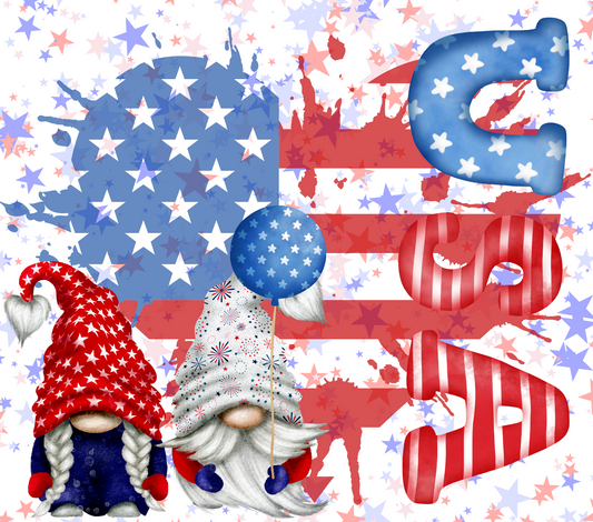 4th of July Gnomes Sublimation Print
