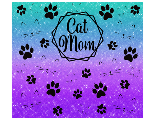 Cat Mom Ombre Sublimation Print