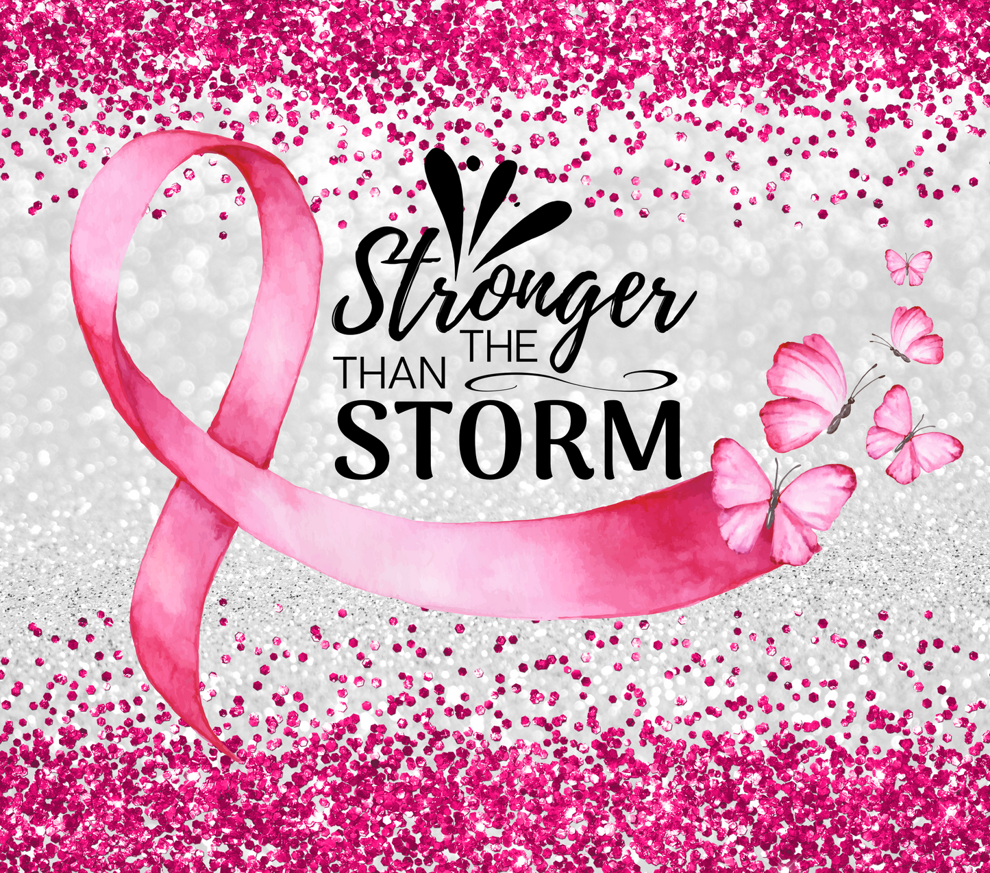 Stronger than the Storm Breast Cancer Sublimation Print