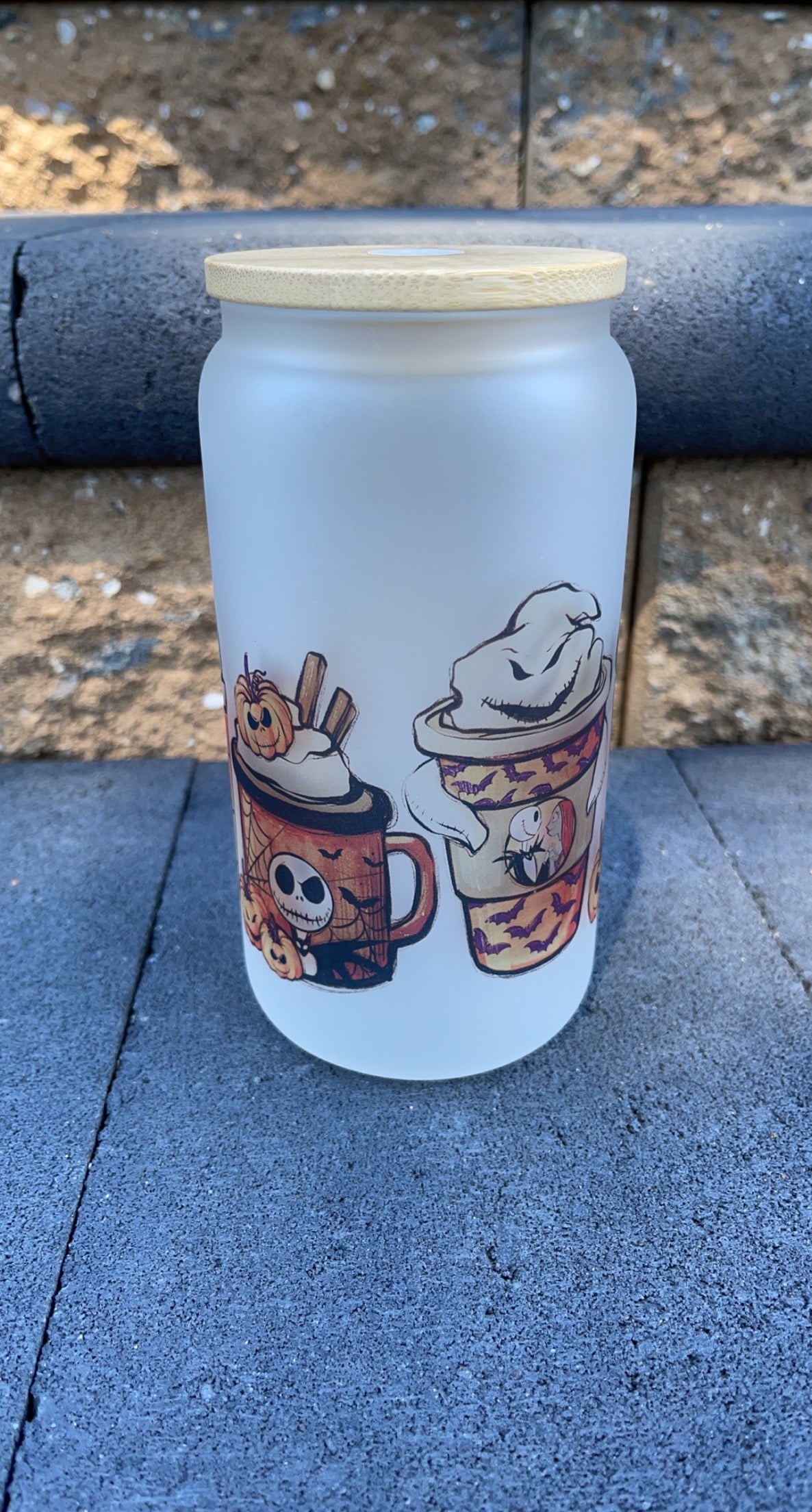 Skellington Coffee Beer Can Glass