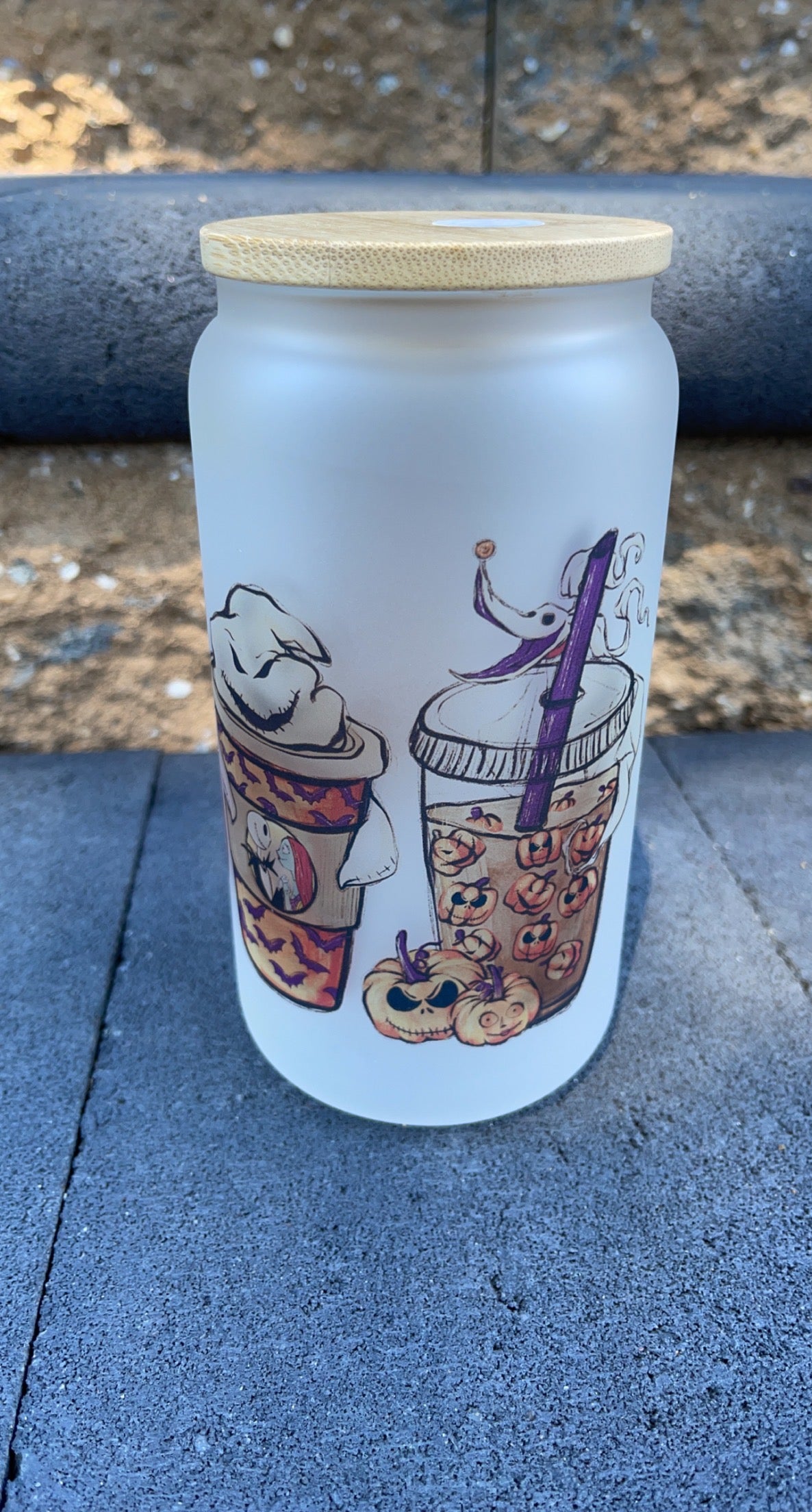 Skellington Coffee Beer Can Glass