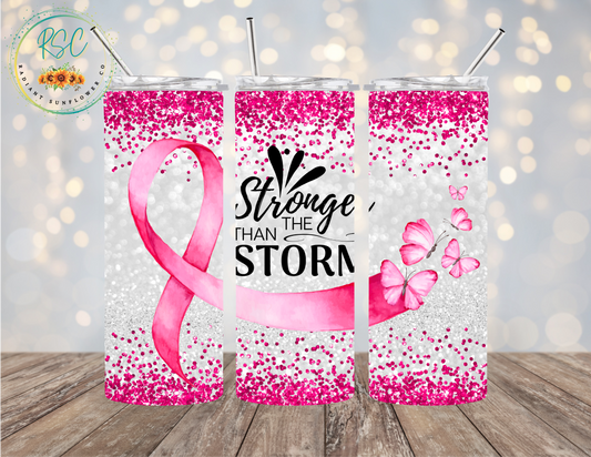 Stronger Than the Storm Breast Cancer Tumbler