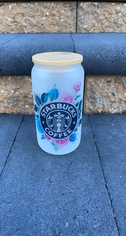 Starbucks Flower Beer Can Glass